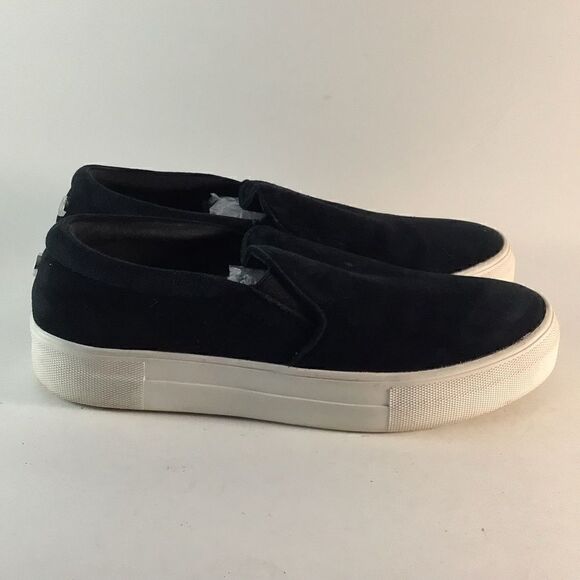 Steve Madden Gills suede shoes slip on sneakers black size 8 M - Picture 1 of 8